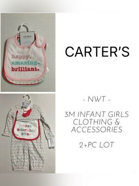 🆕CARTER’S - 3M - NWT - 2+PCS - INFANT GIRLS CLOTHING & ACCESSORIES LOT